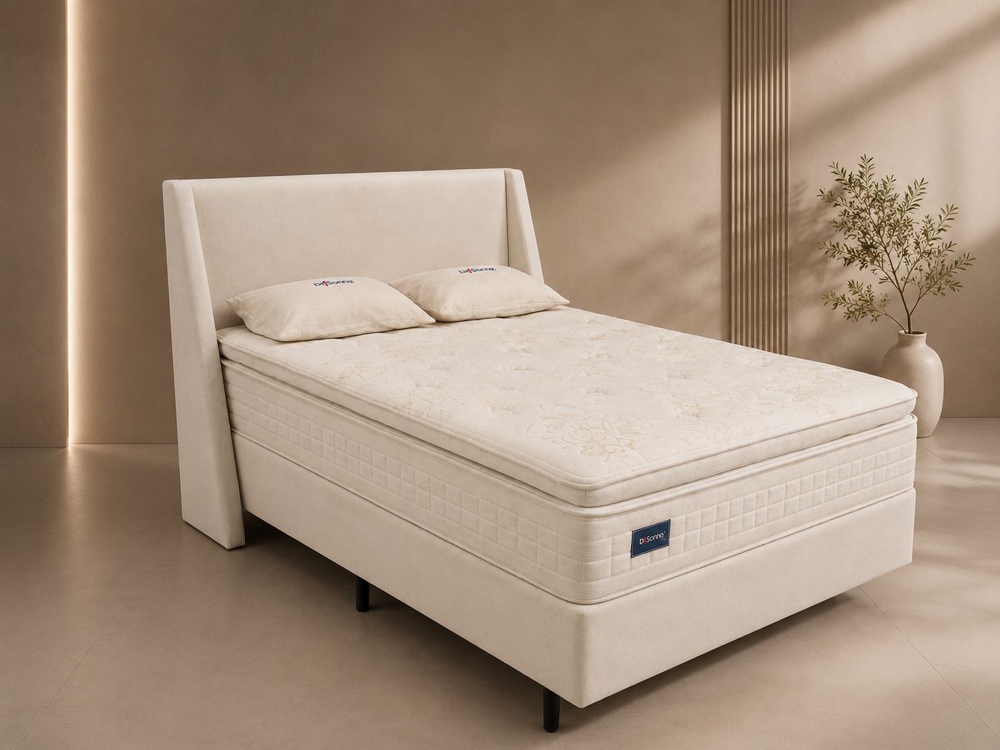 Cama box casal com colchão em quarto — Girassol Sofás, Apiúna